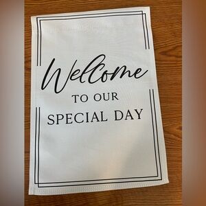White Welcome Banner